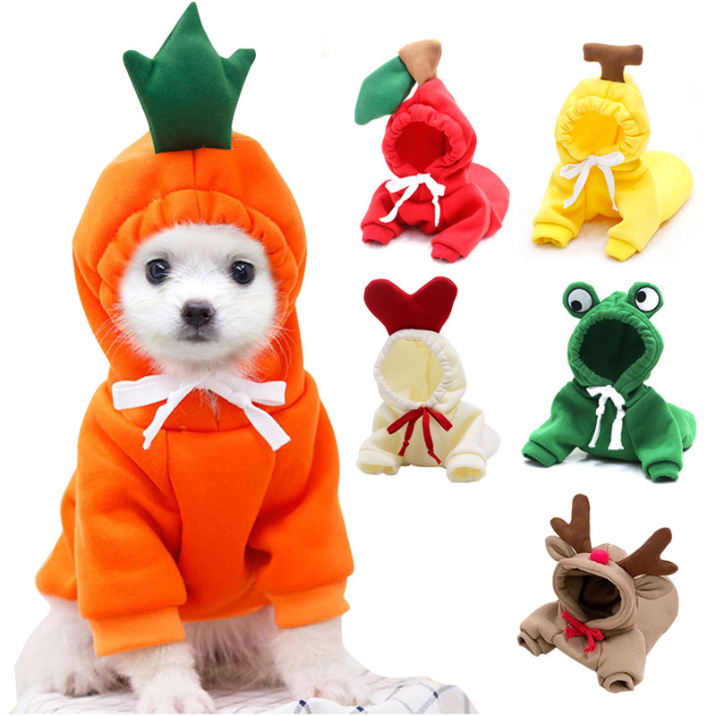 Fruit Hoodie for Small Dogs – Warm Winter Fleece